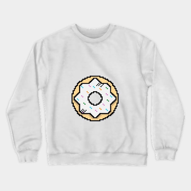 Cute Donut White - Pixel Icon Crewneck Sweatshirt by Lionti_design